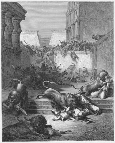 The Strange Nations Slain by the Lions of Samaria by Gustave Dore